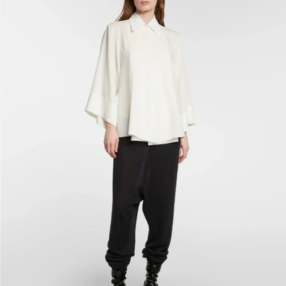 The Row Malvina off white silk top - Picture 1 of 11